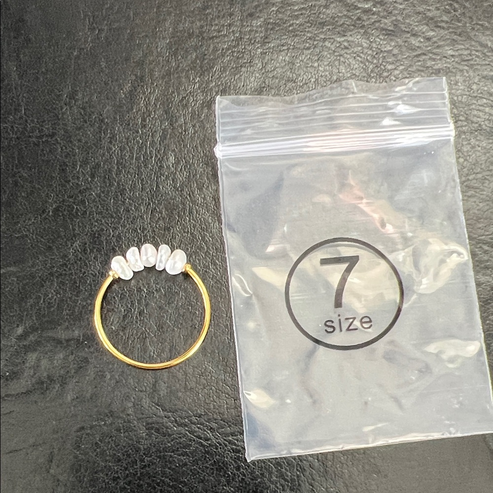 Francesca's Collections Gold Pearl Beaded Ring